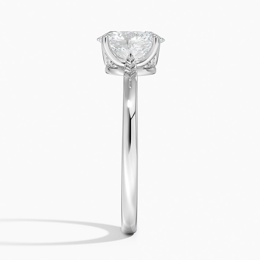 Laurel Engraved Ring Platinum Oval Engagement Ring