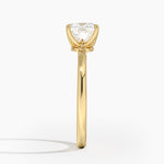 Laurel Engraved Ring Yellow Gold 18k Princess Engagement Ring
