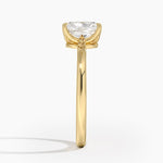 Laurel Engraved Ring Yellow Gold 18k Radiant Engagement Ring