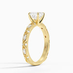 Celestia Milgrain Diamond Ring (1/4 ct. tw.) Yellow Gold 18k Asscher Engagement Ring