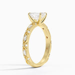 Celestia Milgrain Diamond Ring (1/4 ct. tw.) Yellow Gold 18k Emerald Engagement Ring