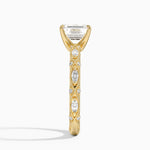 Celestia Milgrain Diamond Ring (1/4 ct. tw.) Yellow Gold 18k Emerald Engagement Ring
