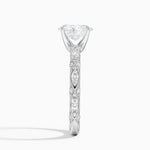 Celestia Milgrain Diamond Ring (1/4 ct. tw.) Platinum Oval Engagement Ring