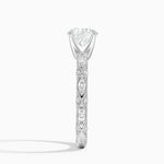 Celestia Milgrain Diamond Ring (1/4 ct. tw.) Platinum Round Engagement Ring