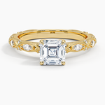 Celestia Milgrain Diamond Ring (1/4 ct. tw.) Yellow Gold 18k Asscher Engagement Ring