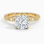 Celestia Milgrain Diamond Ring (1/4 ct. tw.) Yellow Gold 18k Cushion Engagement Ring