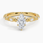 Celestia Milgrain Diamond Ring (1/4 ct. tw.) Yellow Gold 18k Marquise Engagement Ring