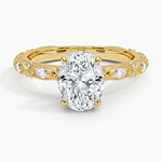 Celestia Milgrain Diamond Ring (1/4 ct. tw.) Yellow Gold 18k Oval Engagement Ring
