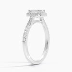 Adorned Odessa Halo Diamond Ring Platinum Asscher Engagement Ring