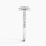 Adorned Odessa Halo Diamond Ring Platinum Asscher Engagement Ring