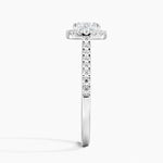 Adorned Odessa Halo Diamond Ring Platinum Cushion Engagement Ring