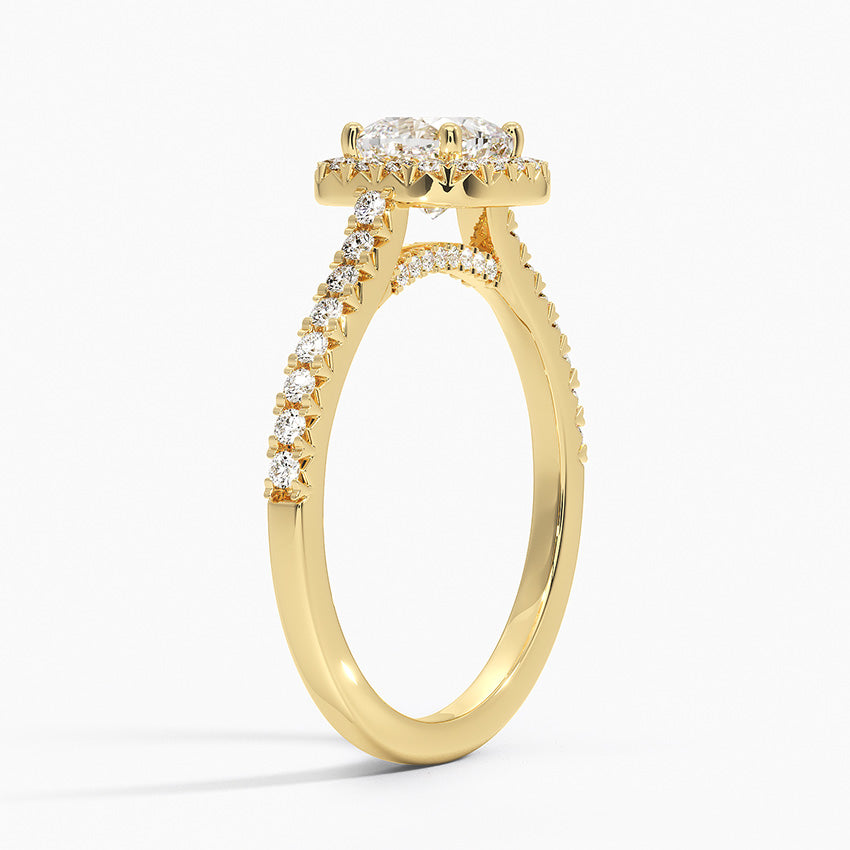 Adorned Odessa Halo Diamond Ring Yellow Gold 18k Cushion Engagement Ring
