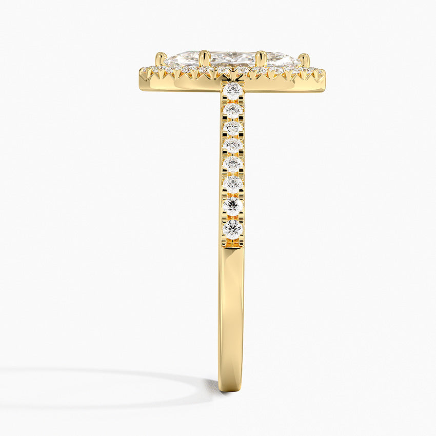 Adorned Odessa Halo Diamond Ring Yellow Gold 18k Marquise Engagement Ring