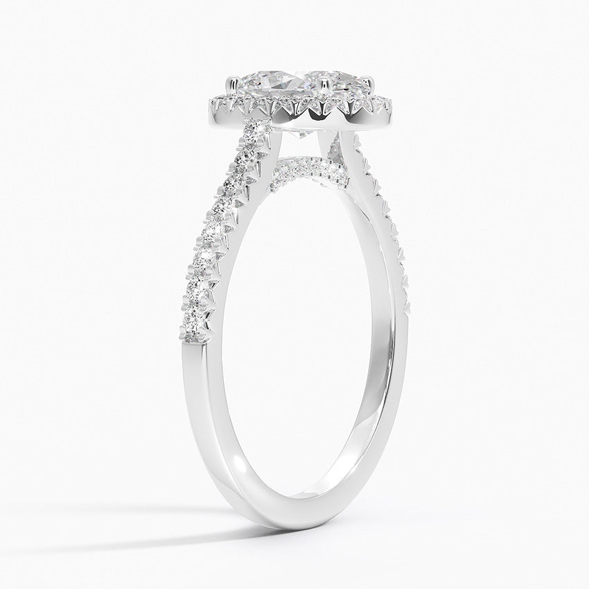 Adorned Odessa Halo Diamond Ring Platinum Oval Engagement Ring