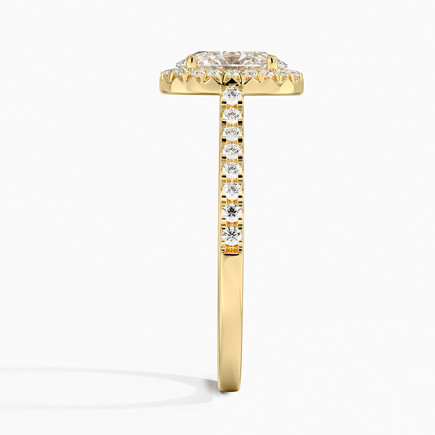 Adorned Odessa Halo Diamond Ring Yellow Gold 18k Oval Engagement Ring