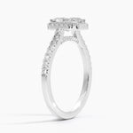 Adorned Odessa Halo Diamond Ring Platinum Radiant Engagement Ring