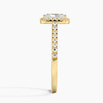 Adorned Odessa Halo Diamond Ring Yellow Gold 18k Radiant Engagement Ring