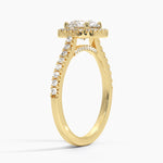 Adorned Odessa Halo Diamond Ring Yellow Gold 18k Round Engagement Ring