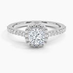 Adorned Odessa Halo Diamond Ring Platinum Cushion Engagement Ring