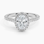 Adorned Odessa Halo Diamond Ring Platinum Oval Engagement Ring