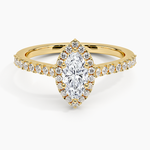 Adorned Odessa Halo Diamond Ring Yellow Gold 18k Marquise Engagement Ring