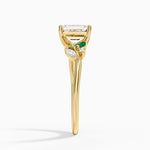 Arden Diamond Ring with Lab Emerald Accents Yellow Gold 18k Emerald Engagement Ring