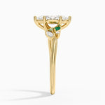 Arden Diamond Ring with Lab Emerald Accents Yellow Gold 18k Marquise Engagement Ring