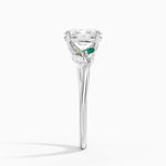 Arden Diamond Ring with Lab Emerald Accents Platinum Oval Engagement Ring