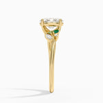 Arden Diamond Ring with Lab Emerald Accents Yellow Gold 18k Oval Engagement Ring