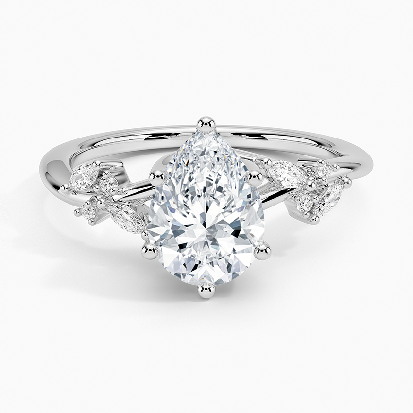 Arden Diamond Ring Platinum Pear Engagement Ring