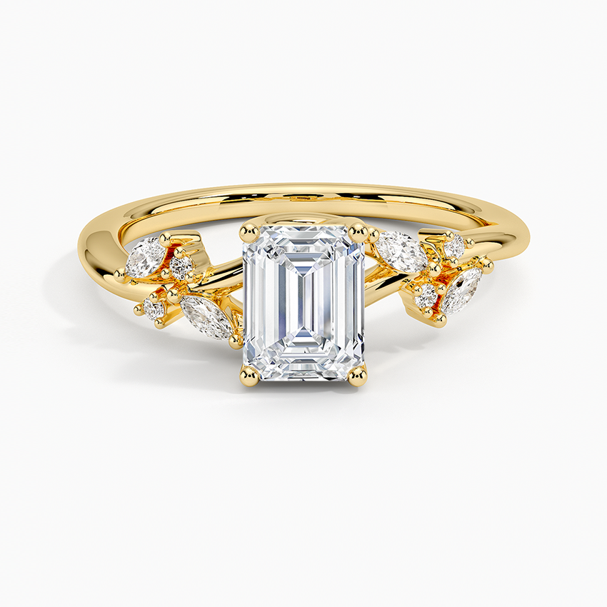 Arden Diamond Ring Yellow Gold 18k Emerald Engagement Ring