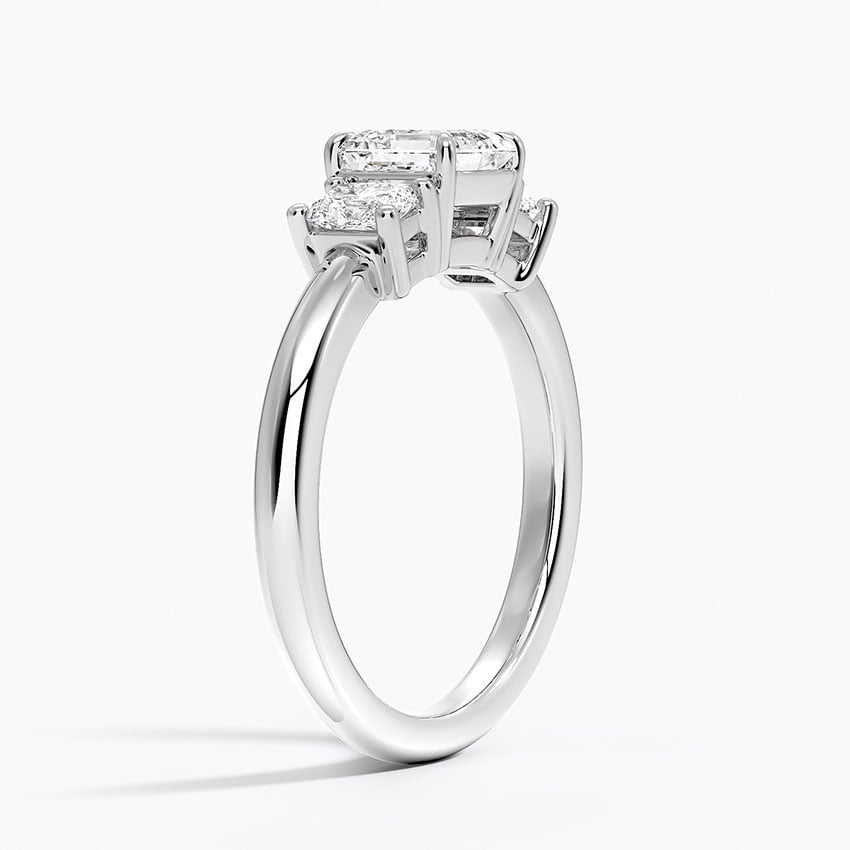 Helena Radiant-Cut Three Stone Diamond Ring (3/8 ct. tw.) Platinum Asscher Engagement Ring