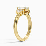 Helena Radiant-Cut Three Stone Diamond Ring (3/8 ct. tw.) Yellow Gold 18k Emerald Engagement Ring