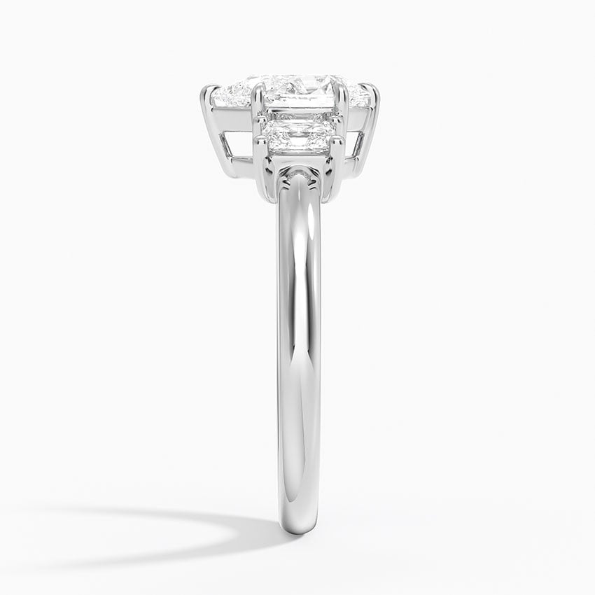 Helena Radiant-Cut Three Stone Diamond Ring (3/8 ct. tw.) Platinum Pear Engagement Ring