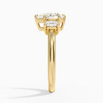 Helena Radiant-Cut Three Stone Diamond Ring (3/8 ct. tw.) Yellow Gold 18k Pear Engagement Ring