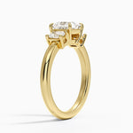 Helena Radiant-Cut Three Stone Diamond Ring (3/8 ct. tw.) Yellow Gold 18k Princess Engagement Ring