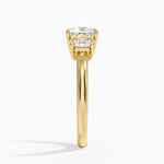 Helena Radiant-Cut Three Stone Diamond Ring (3/8 ct. tw.) Yellow Gold 18k Princess Engagement Ring