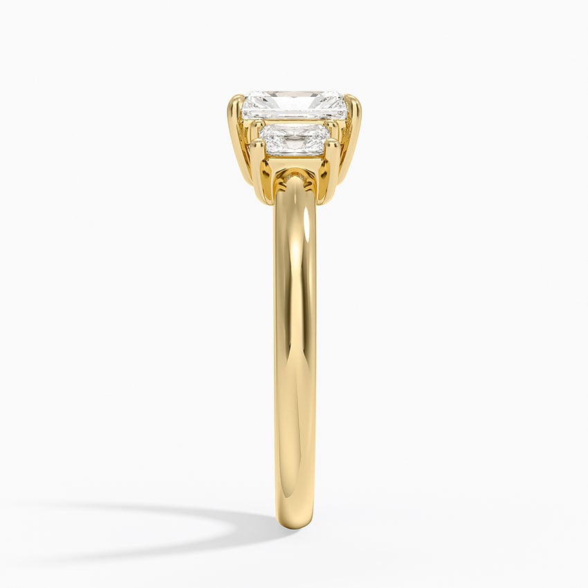 Helena Radiant-Cut Three Stone Diamond Ring (3/8 ct. tw.) Yellow Gold 18k Radiant Engagement Ring
