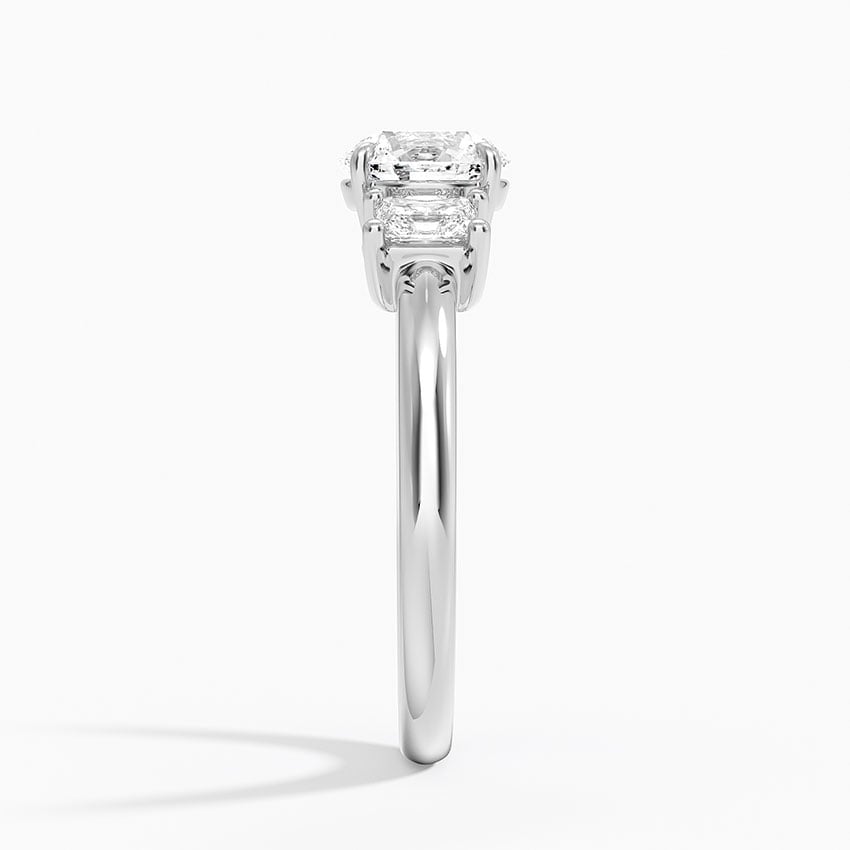 Helena Radiant-Cut Three Stone Diamond Ring (3/8 ct. tw.) Platinum Round Engagement Ring