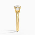 Helena Radiant-Cut Three Stone Diamond Ring (3/8 ct. tw.) Yellow Gold 18k Round Engagement Ring
