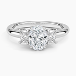 Helena Radiant-Cut Three Stone Diamond Ring (3/8 ct. tw.) Platinum Oval Engagement Ring