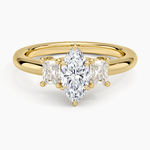 Helena Radiant-Cut Three Stone Diamond Ring (3/8 ct. tw.) Yellow Gold 18k Marquise Engagement Ring