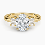 Helena Radiant-Cut Three Stone Diamond Ring (3/8 ct. tw.) Yellow Gold 18k Oval Engagement Ring