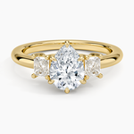 Helena Radiant-Cut Three Stone Diamond Ring (3/8 ct. tw.) Yellow Gold 18k Pear Engagement Ring
