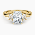 Helena Radiant-Cut Three Stone Diamond Ring (3/8 ct. tw.) Yellow Gold 18k Radiant Engagement Ring