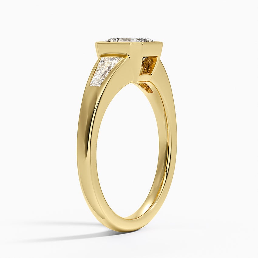 Hayes Three Stone Baguette Diamond Ring (1/2 ct. tw.) Yellow Gold 18k Asscher Engagement Ring
