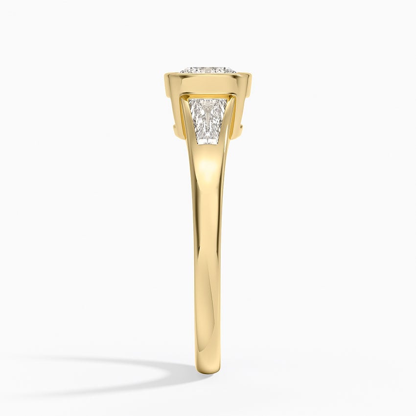 Hayes Three Stone Baguette Diamond Ring (1/2 ct. tw.) Yellow Gold 18k Cushion Engagement Ring