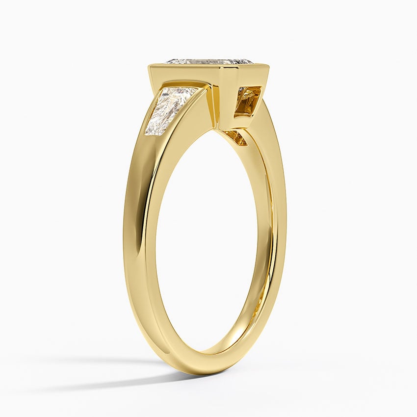 Hayes Three Stone Baguette Diamond Ring (1/2 ct. tw.) Yellow Gold 18k Emerald Engagement Ring