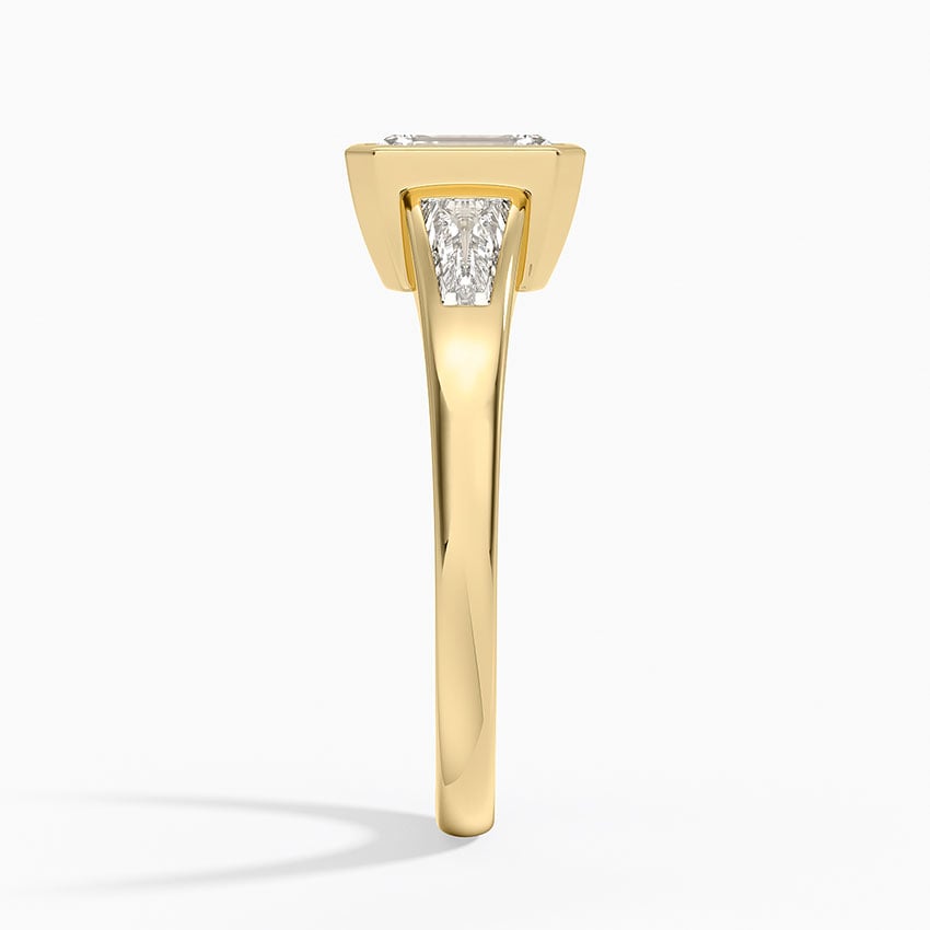 Hayes Three Stone Baguette Diamond Ring (1/2 ct. tw.) Yellow Gold 18k Emerald Engagement Ring