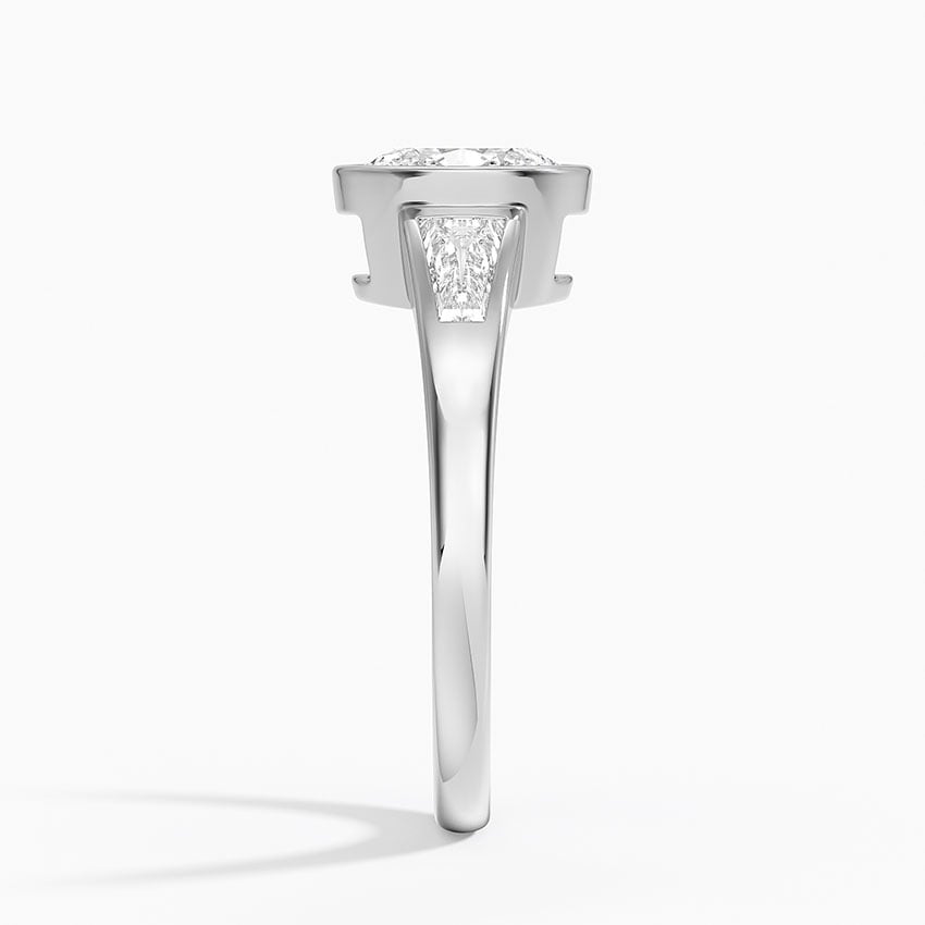 Hayes Three Stone Baguette Diamond Ring (1/2 ct. tw.) Platinum Oval Engagement Ring